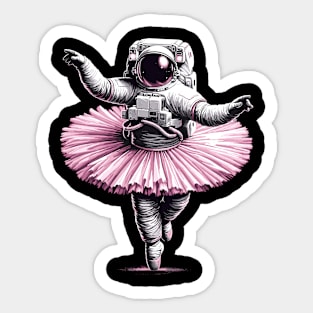 Cute Astronaut in Tutu Ballet Dancing Funny Ballet Sticker